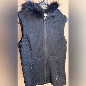 Black Knit Zipper Vest Small